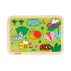 J07120 Janod Dreven vkladacie puzzle pre najmench Zhrada Chunky 1